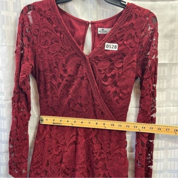 Hollister Dress Womens Size Small Maroon Lace Long Sleeve , New With Tags - Picture 5 of 16